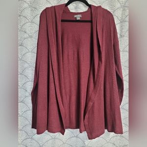 Eddie Bauer Women's Burgundy Engage Wrap Hooded Cardigan Size Small